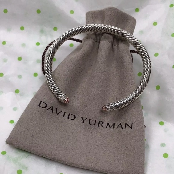 David Yurman 925 Morganite & Diamond 5mm Bracelet - Picture 3 of 3